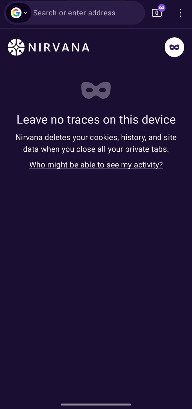 Private Tab Clean State